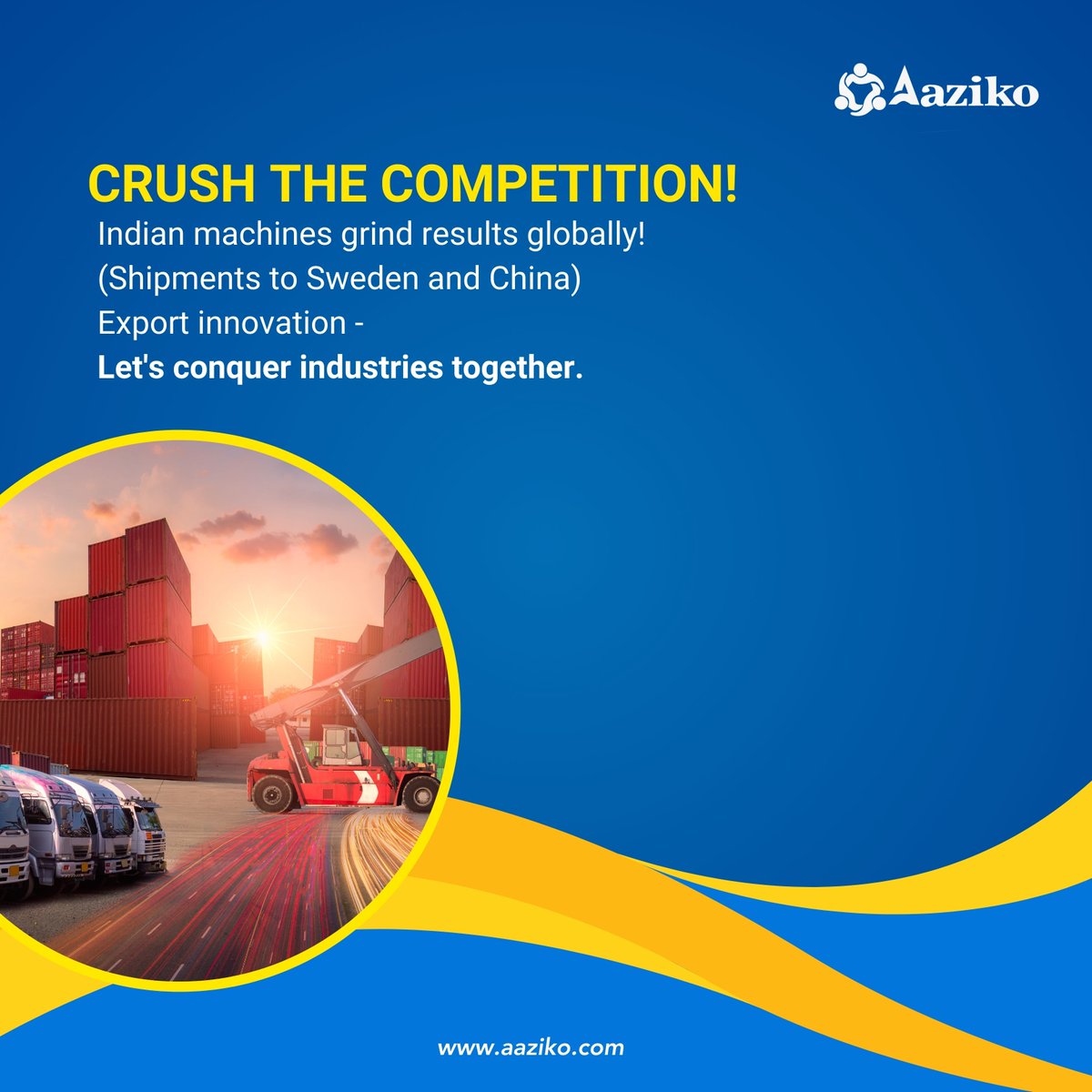 Aaziko_India's tweet image. Crush the competition with Indian machines that deliver results globally!  With shipments to Sweden and China, our innovative technology is conquering industries worldwide. 

Visit us at aaziko.com

#IndianMachines #GlobalTrade #IndustrialInnovation #Aaziko