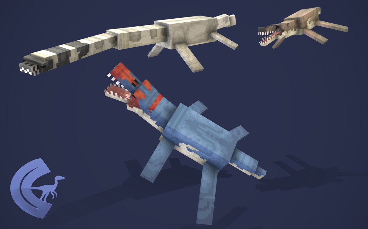 Minecraft Purussaurus Two Liopleurodon hunt down a large Plesiosaur.