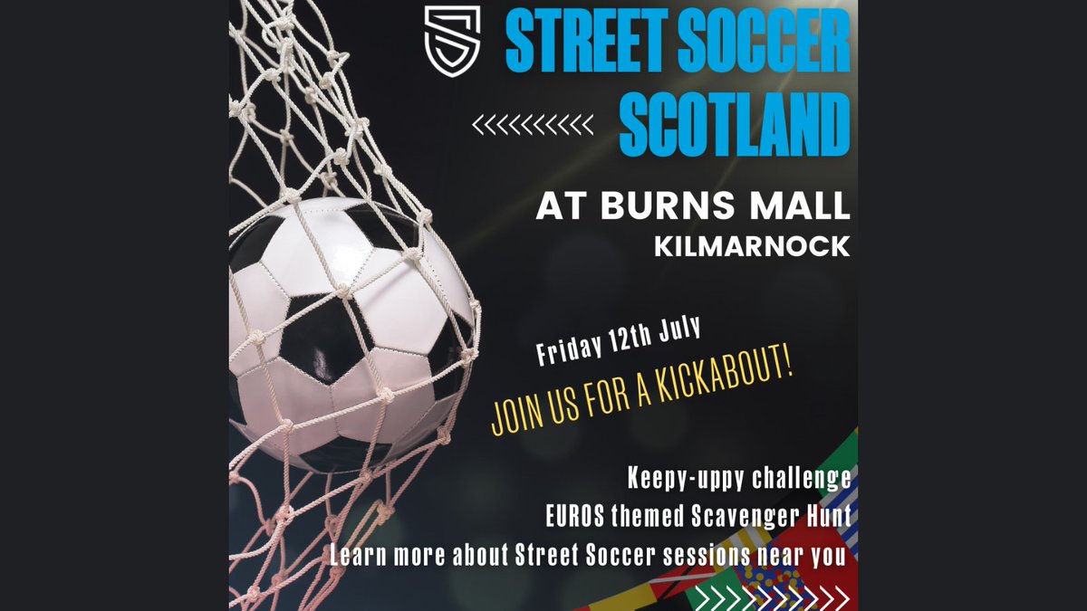 📅Save the Date - Friday 12th July

Whether you're a seasoned player or just love the game, come join us for an afternoon filled with fun, competition, and amazing prizes.
To find out more visit⬇
streetsoccerscotland.org
