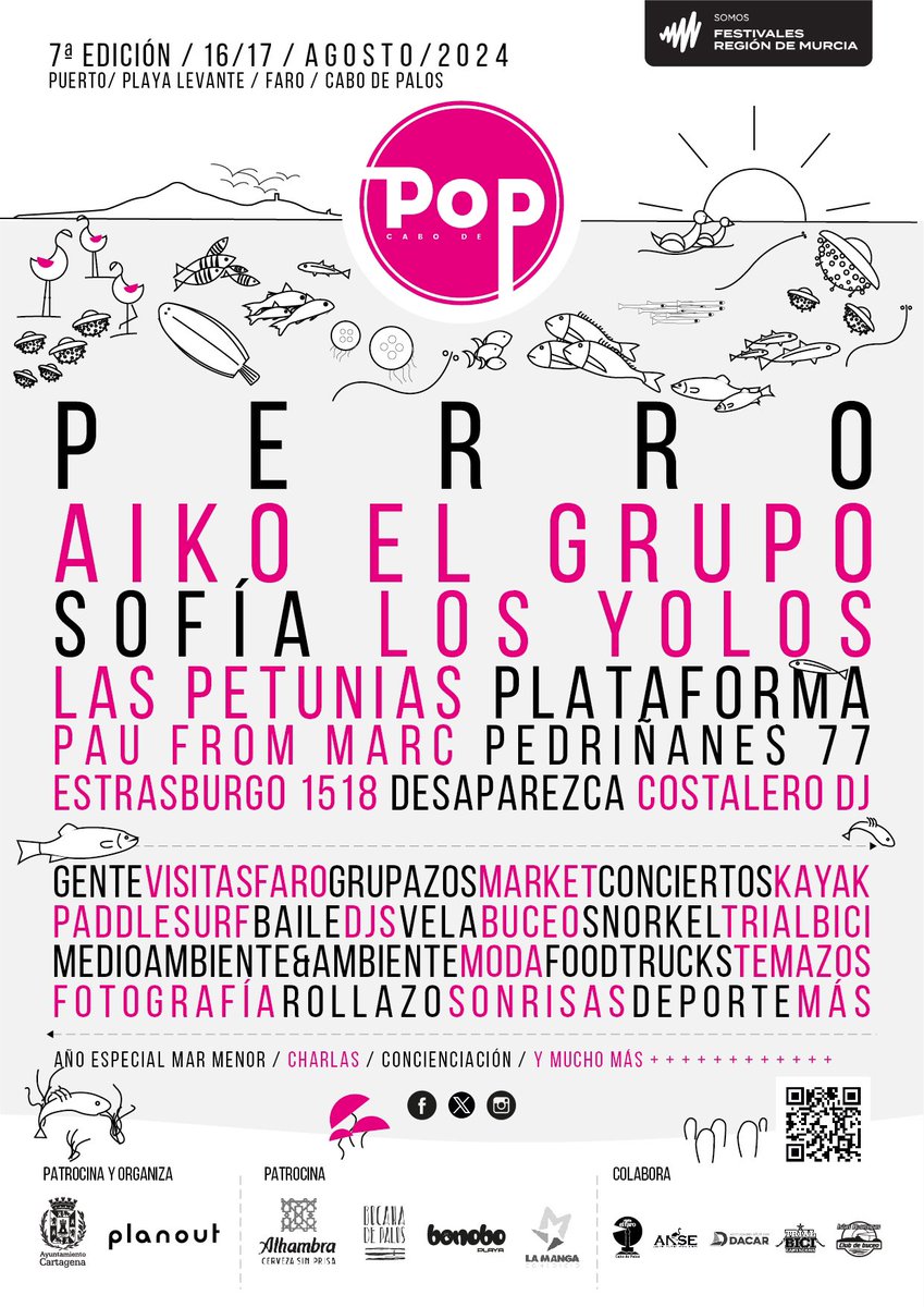 #CaboDePop2024 ya está aquí y promete ser una edición inolvidable. Nos vemos el 16-17 de agosto a los pies del #Faro de #CaboDePalos. Además de la #musica, tendremos actividades deportivas, market artesanal, foodtrucks, talleres, charlas medioambientales y mucho buen rollo.😎 🤙🏽