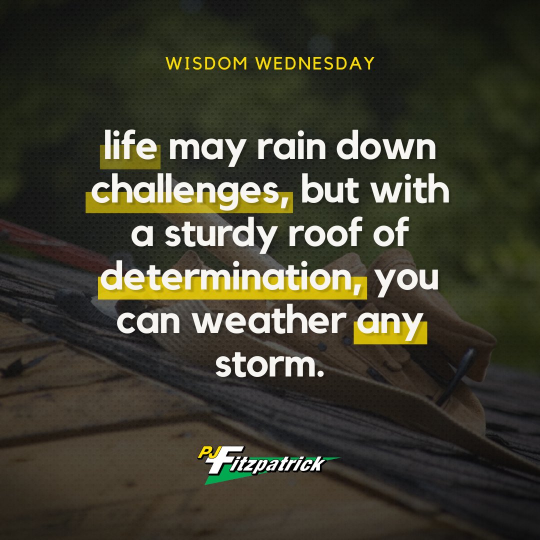 pjfitzllc's tweet photo. In the face of adversity, let determination be your shelter. Embrace the challenges as opportunities to grow and strengthen your resolve.
Stay strong, stay determined, and weather the storms of life with grace. πͺπ§οΈ
#WisdomWednesday #StayStrong #PJFitzpatrick https://t.co/VowVETnTmt