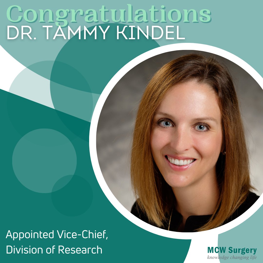 MCW Surgery (@mcwsurgery) on Twitter photo Congratulations to <a href="/tlkindel/">Tammy Kindel</a> in her appointment as Vice- Chief of the Division of Research! 👏🏻👏🏻 #LeadingTheWay <a href="/MCWMIGS/">MCWMIGS</a> <a href="/MCW_Research/">Office of Research</a> Congratulations to <a href="/tlkindel/">Tammy Kindel</a> in her appointment as Vice- Chief of the Division of Research! 👏🏻👏🏻 #LeadingTheWay <a href="/MCWMIGS/">MCWMIGS</a> <a href="/MCW_Research/">Office of Research</a>