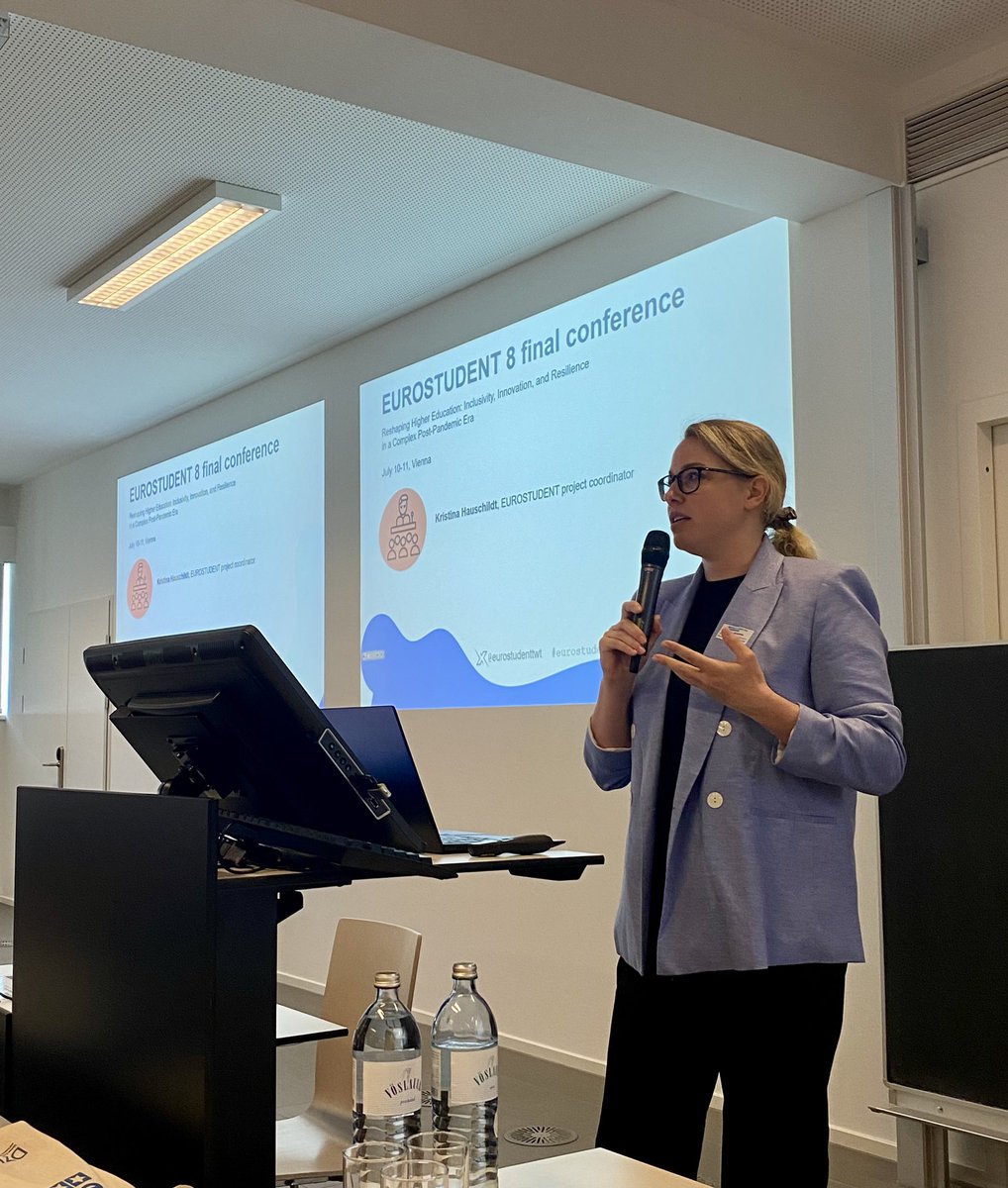 EUROSTUDENTtwt's tweet photo. It has started! 💥 Project coordinator Kristina Hauschildt just opened #EUROSTUDENT8 final conference and it’s in full swing now! Many interesting topics ahead 🤩
#EUROSTUDENT2024 #reshapingHE https://t.co/Lw686rEBe1