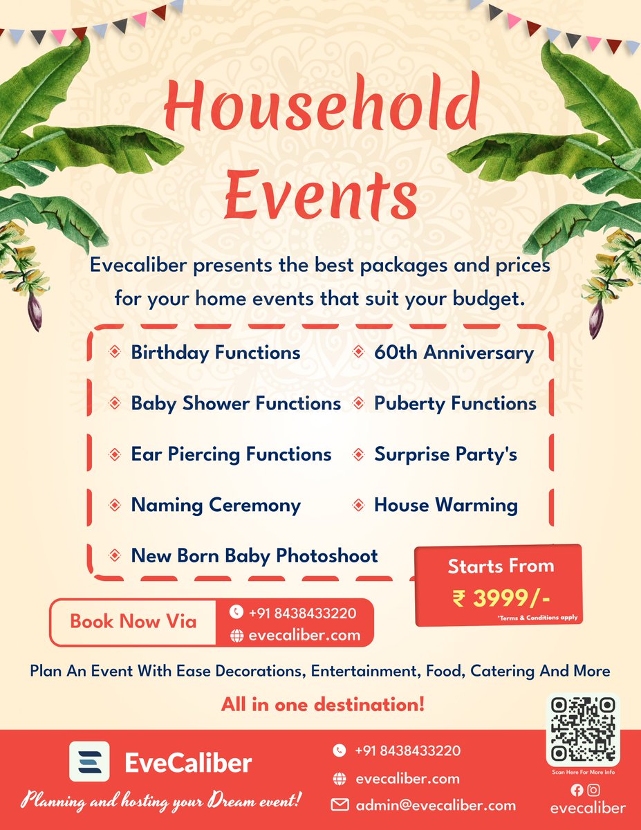evecaliber's tweet photo. 🎉 Celebrate Every Milestone with EveCaliber! 🎉
Planning a special event at home? EveCaliber has got you covered with the best packages and prices tailored to your budget. 
#EveCaliber #EventPlanning #HomeEvents #BirthdayParty #BabyShower #NamingCeremony #HouseWarming https://t.co/iUqv3l4kqg