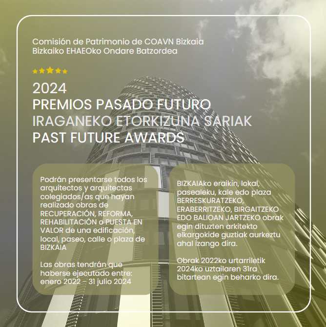 COAVNbiz's tweet photo. 📣Anímate y presenta tu candidatura a los ✨PREMIOS PASADO FUTURO 2024✨
🗓 Fecha límite presentación candidaturas 3️⃣1️⃣ Julio

❇️ Unos premios destinados a reconocer y poner en valor las intervenciones realizadas sobre nuestro patrimonio arquitectónico.

https://t.co/QDGZRmj9nn https://t.co/FZ8Tax8RPG