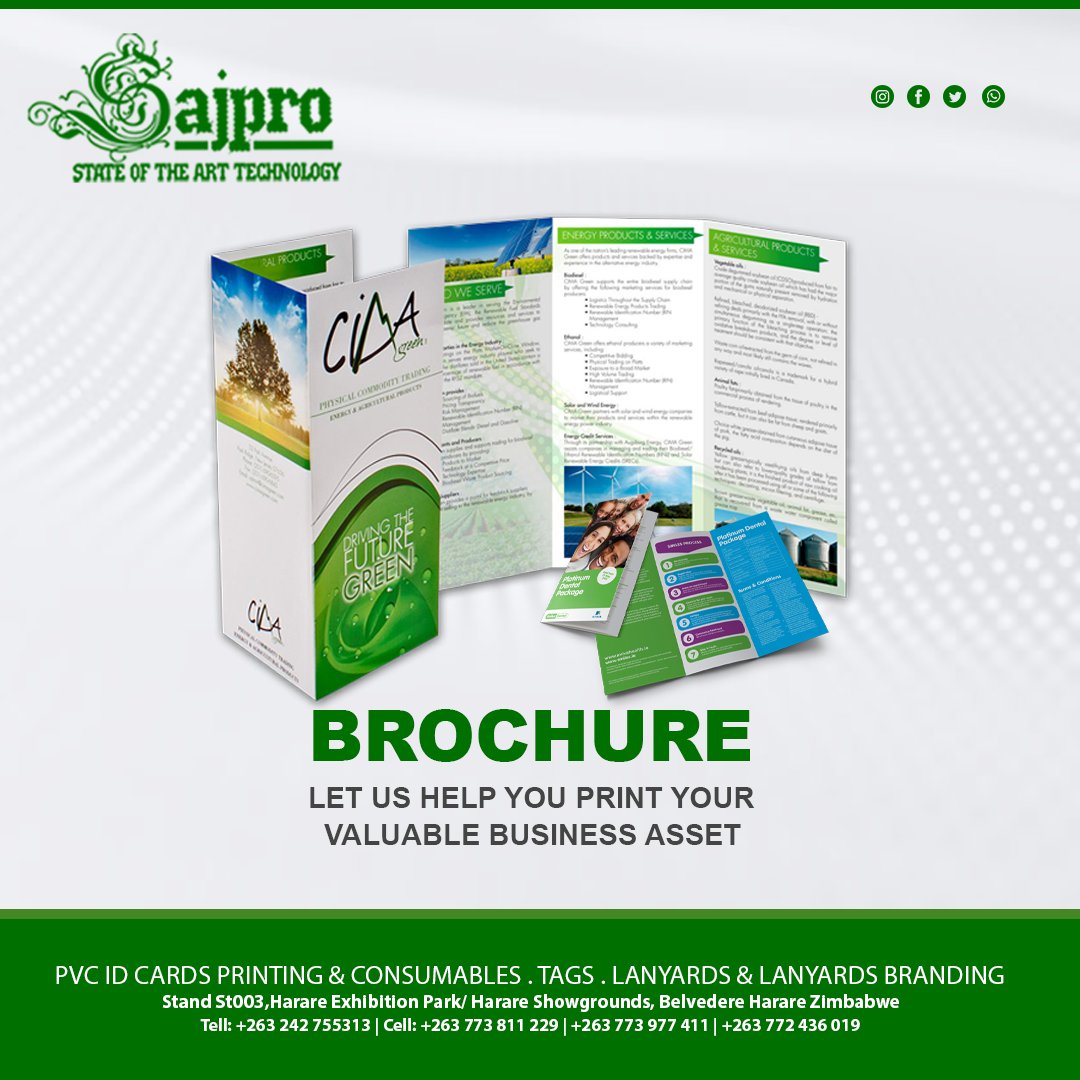 Sajpro_zw's tweet photo. We Design, We Brand, We Print. Let us handle your marketing materials. https://t.co/584R5gjH8B

#design #branding #printing #marketing #fyp #sale #sajpro #brochure #brochuredesign https://t.co/8ol9oWY9Hv