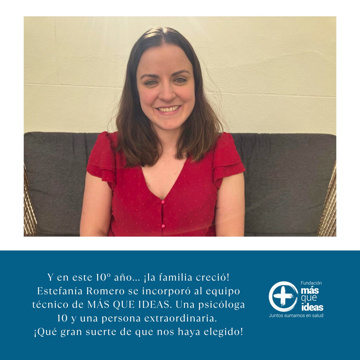 Fundación MÁS QUE IDEAS (@fundacionmqi) on Twitter photo Y en este 10º año... ¡la familia creció!
😍<a href="/EstefaniaRom91/">Estefanía Romero</a> se incorporó al equipo técnico de MÁS QUE IDEAS. Ella ha sido todo un revulsivo y solo podemos pensar... ¡qué suerte la nuestra!
#AniversarioMQI #AniversarioMQI10 #ContigoSumamos10 #SumandoEnSalud Y en este 10º año... ¡la familia creció!
😍<a href="/EstefaniaRom91/">Estefanía Romero</a> se incorporó al equipo técnico de MÁS QUE IDEAS. Ella ha sido todo un revulsivo y solo podemos pensar... ¡qué suerte la nuestra!
#AniversarioMQI #AniversarioMQI10 #ContigoSumamos10 #SumandoEnSalud