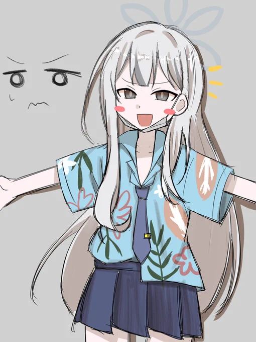 エビイベント復刻ってことはブルアカ始めてから一年経ったんだな〜って思いつつ振り返りのほぼワンドロ絵たち4枚。