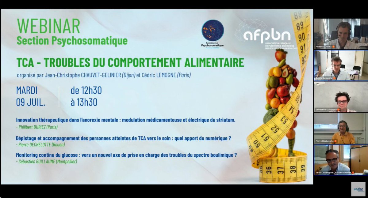 REPLAY du Webinar de la section Psychosomatique du 09/07 sur le thème "TCA - Troubles du Comportement alimentaire" disponible dès maintenant !

Voir le replay : afpbn.org/webinar-de-la-…