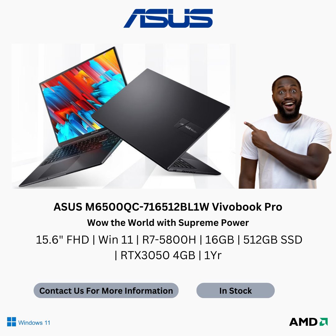 MicroMan_Zim's tweet photo. Shape your wonderland becomes easier than ever with the powerful Vivobook Pro 15. Its AMD Ryzen™ 5000 series Mobile Processor and NVIDIA® GeForce RTX™ 3050 Ti graphics1 deliver maximum performance thanks to the dual-fan cooling system. https://t.co/aL4D6uW3am