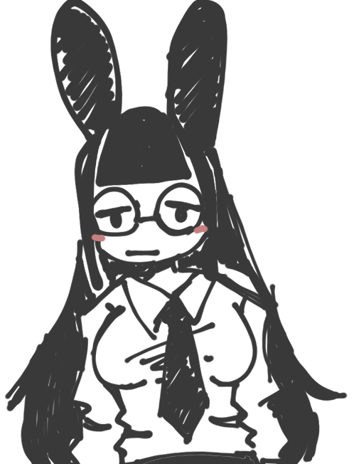 office bunny doodle