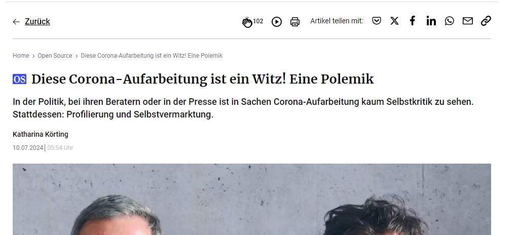 Wenn  die Aufarbeitung der Pandemie nicht so wichtig wäre (zu den Fehlern die zu den gesundheitlichen Kollateralschäden geführt haben kommen ja auch noch Milliarden an verschwendetem Steuergeld), könnte man vielleicht über den Aufarbeitungsstatus lachen...