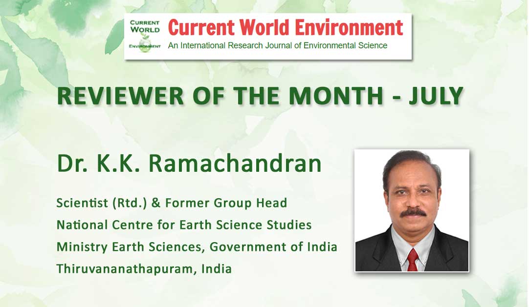 cwejournal's tweet photo. We congratulate Dr. K.K. Ramachandran who is entitled as "REVIEWER OF THE MONTH" for his valuable and commendable support.
#Publishing #PeerReview #Ethics #OpenAccess #AcademicPublishing #research #Review #naturalresources #Environmentalpollution #Environmentallaws https://t.co/FiH3dmaceg