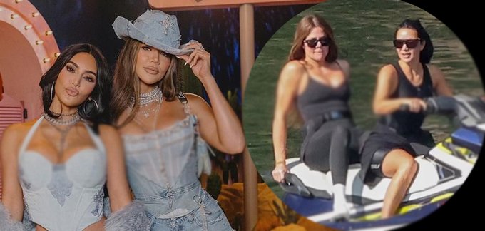 Kim and Khloe Kardashian Enjoy Jet Skiing with Family During Idaho Holiday Weekend