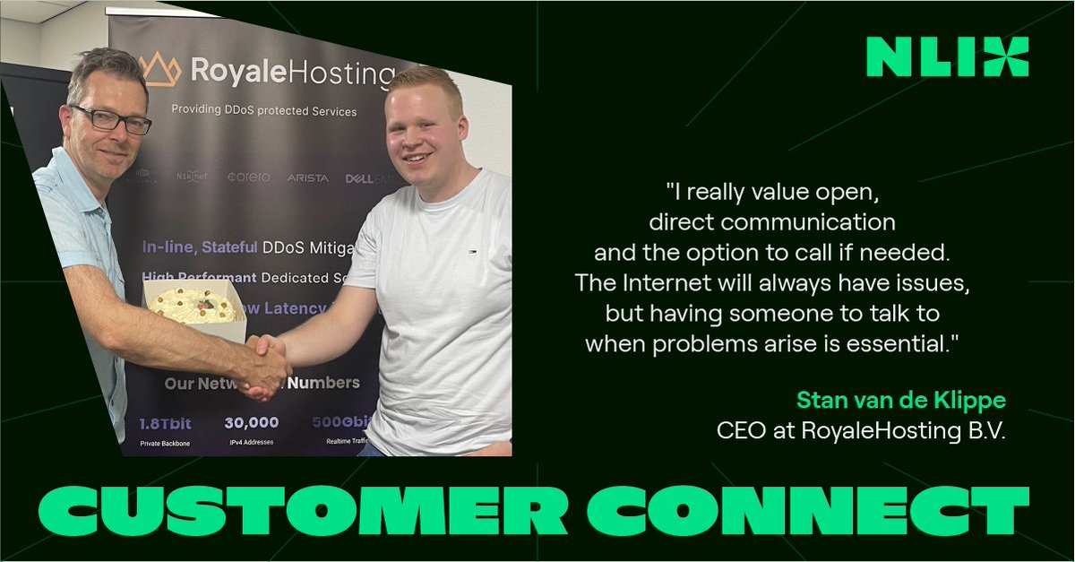 We traveled to Dedemsvaart to meet Stan, CEO of @RoyaleHostingBV. Stan began his company at the young age of 12. Now, seven years later, we explore his journey.

Discover how RoyaleHosting evolved from game hosting to providing enterprise-grade services with robust DDoS