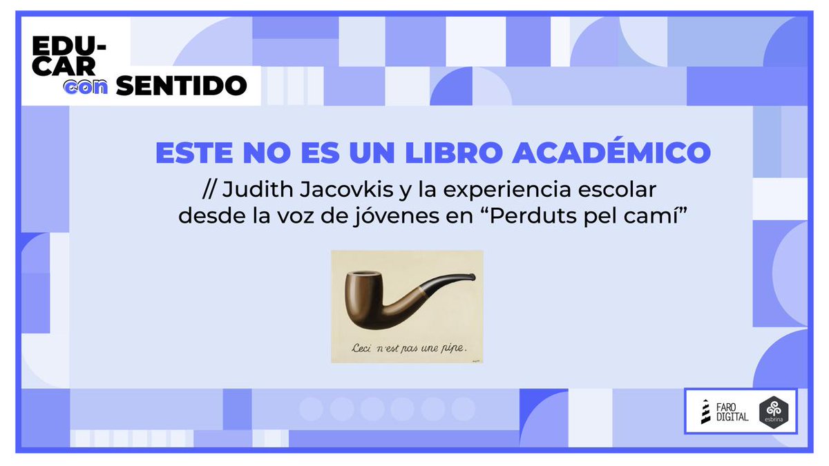 Vino a conversar @judejaco a #Educarconsentido sobre su último libro "Perduts pel camí", publicado junto con <a href="/ainatarabini/">Aina Tarabini</a> sobre historias de transiciones escolares desde la voz de jóvenes.
 📺youtu.be/SQvfZRqjiyg