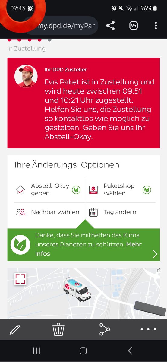CasyPie's tweet photo. @dpd_de 
Wie kann es sein das der Fahrer bei der Packstation seid über 30 Minuten einfach rumsteht?

Wenn gleich eine Mail kommt das ich angeblich nicht zuhause war 
obwohl ich die abstell bestätigung gegeben habe werde ich verdammt sauer!!

Das passiert jedes zweite mal!! https://t.co/RQ8nizupbQ