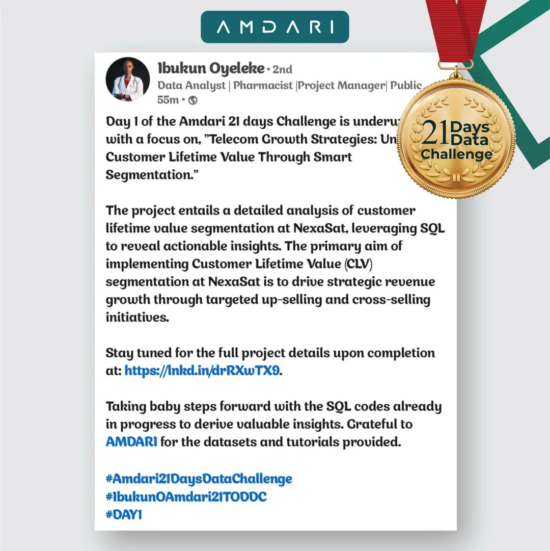 Amdari_IO's tweet image. Post Spotlight from Day 1 of #Amdari21DaysDataChallenge

🧵