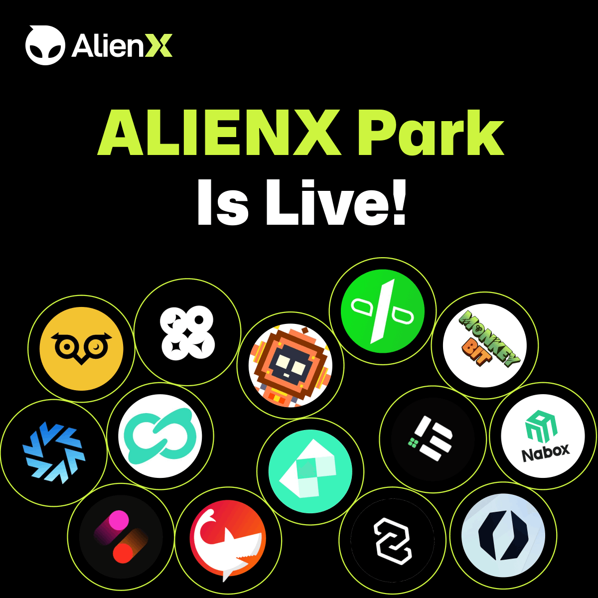 ALIENX Park is now LIVE on the ALIENX Mainnet Genesis Voyage!
alienxchain.io/quest?active=p…

• Earn XP by minting collaborative NFTs.
• Mint the ALIENX Park Badge by meeting the requirements.

#Airdrop #AIX

Learn more: medium.com/@ALIENXchain/a…