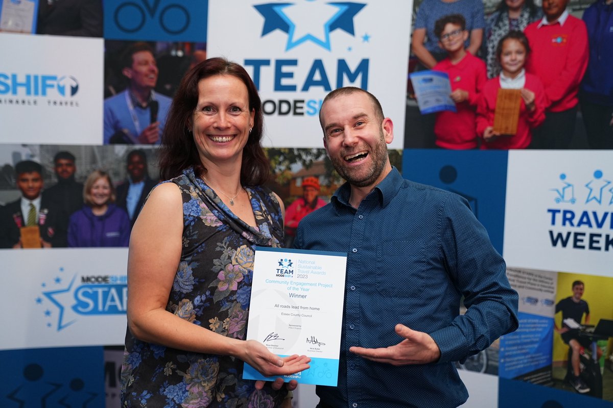 Team Modeshift (@teammodeshift) on Twitter photo #Throwback from 2023! Get your #NationalSustainableTravelAward nominations in by 19 July!
Community Engagement Project of the Year – Sponsored by <a href="/PWLCProjects/">PWLC Projects LLP</a>
All roads lead from home, *Essex County Council <a href="/Essex_CC/">Essex County Council</a> *accepted by Keith 😁
More at: ow.ly/Q7yr50Qcnix #Throwback from 2023! Get your #NationalSustainableTravelAward nominations in by 19 July!
Community Engagement Project of the Year – Sponsored by <a href="/PWLCProjects/">PWLC Projects LLP</a>
All roads lead from home, *Essex County Council <a href="/Essex_CC/">Essex County Council</a> *accepted by Keith 😁
More at: ow.ly/Q7yr50Qcnix