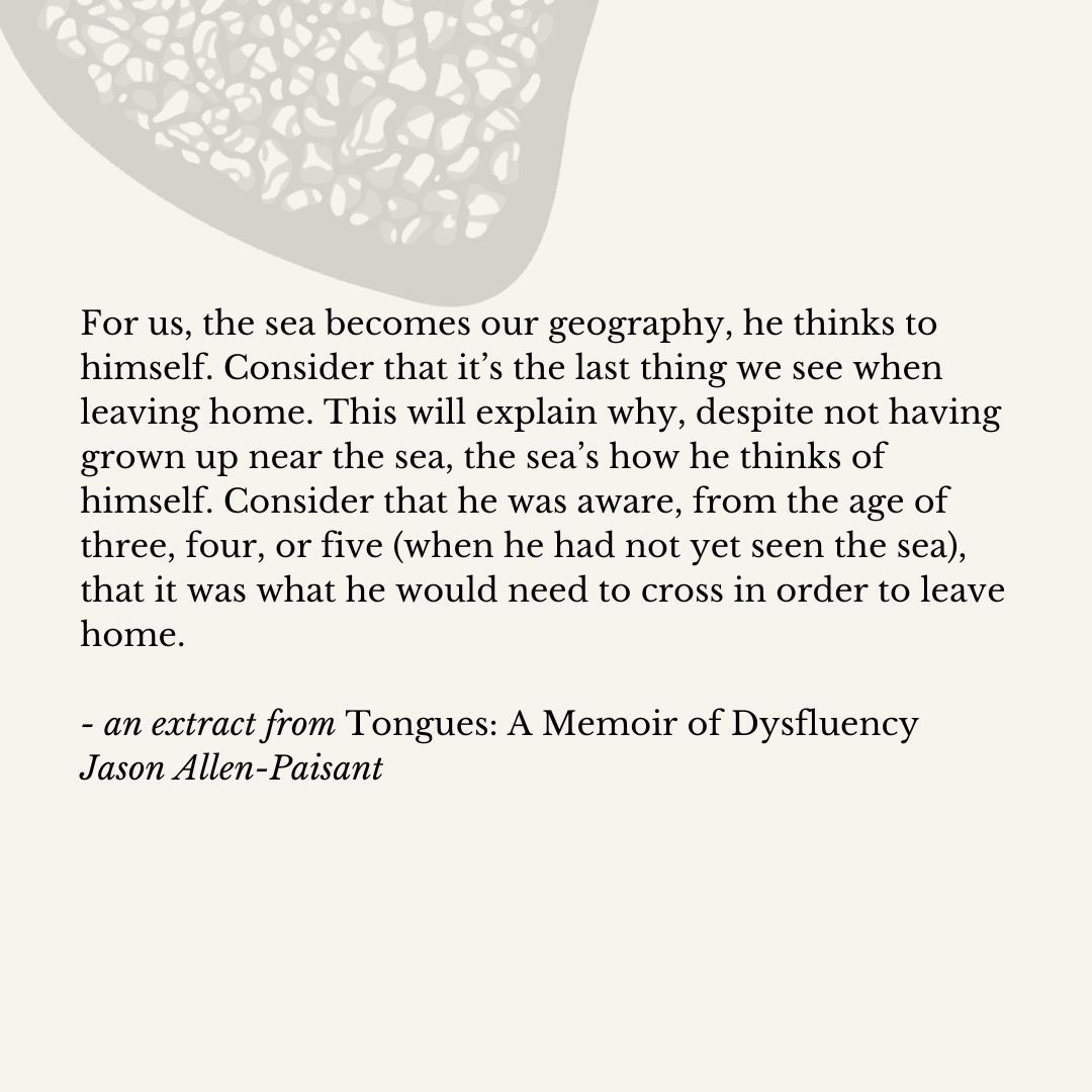 <a href="/jallenpaisant/">Jason Allen-Paisant</a> 's new sequence of genre-bending prose poems capture a journey through strangeness and familiarity, longing and arrival. Dive into an extract from 'Tongues: A Memoir of Dysfluency', from the first issue of The Marrow: themarrowpoetry.com/issue-1/jason-…  #NewPoetry