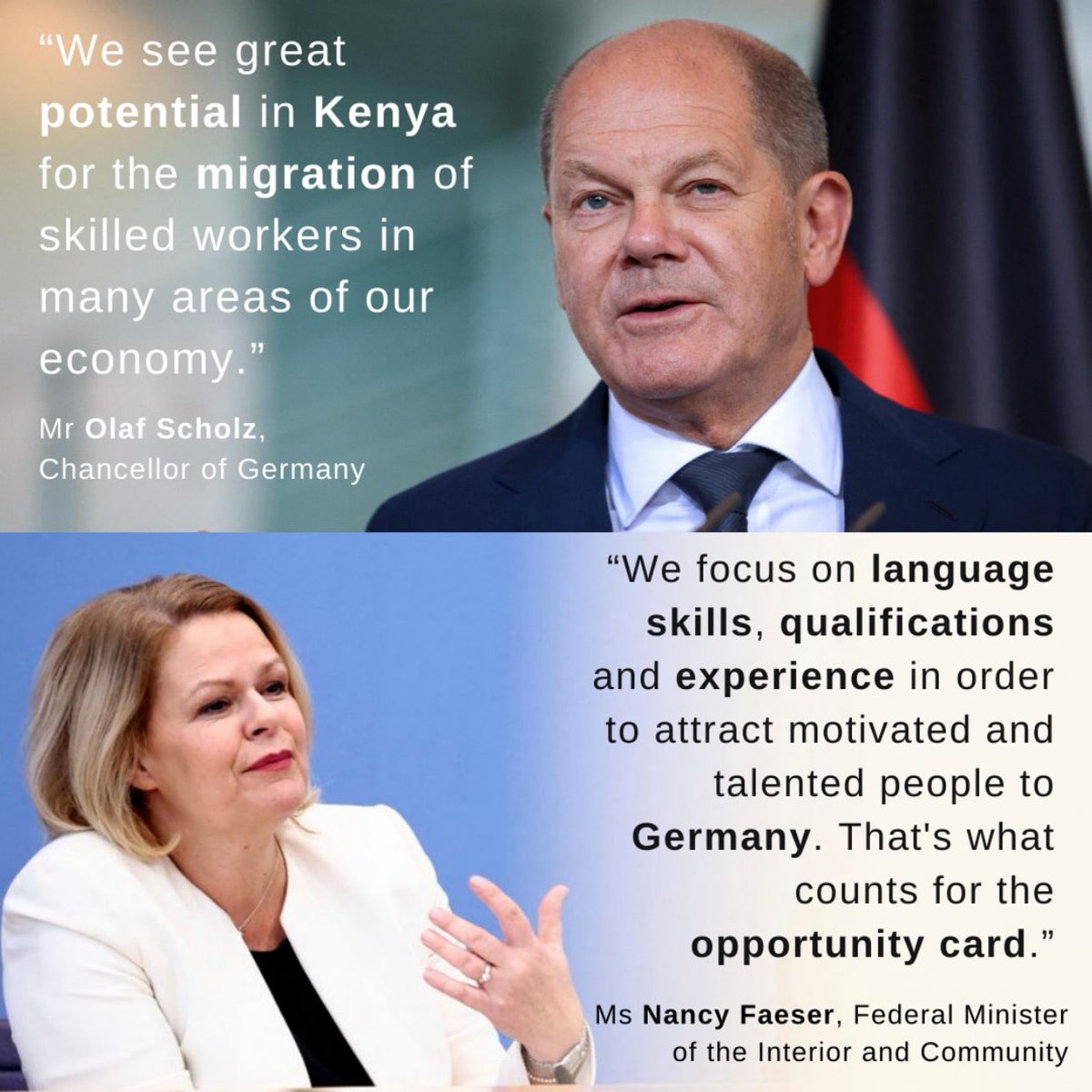 GermanyinKenya's tweet photo. #VisaWednesday today is about the Chancenkarte / Opportunity Card Visa. To find out more go to 👇
https://t.co/TZ15Ix79Xz and https://t.co/kS7b9ZCsmd https://t.co/JnjpYjdEe3