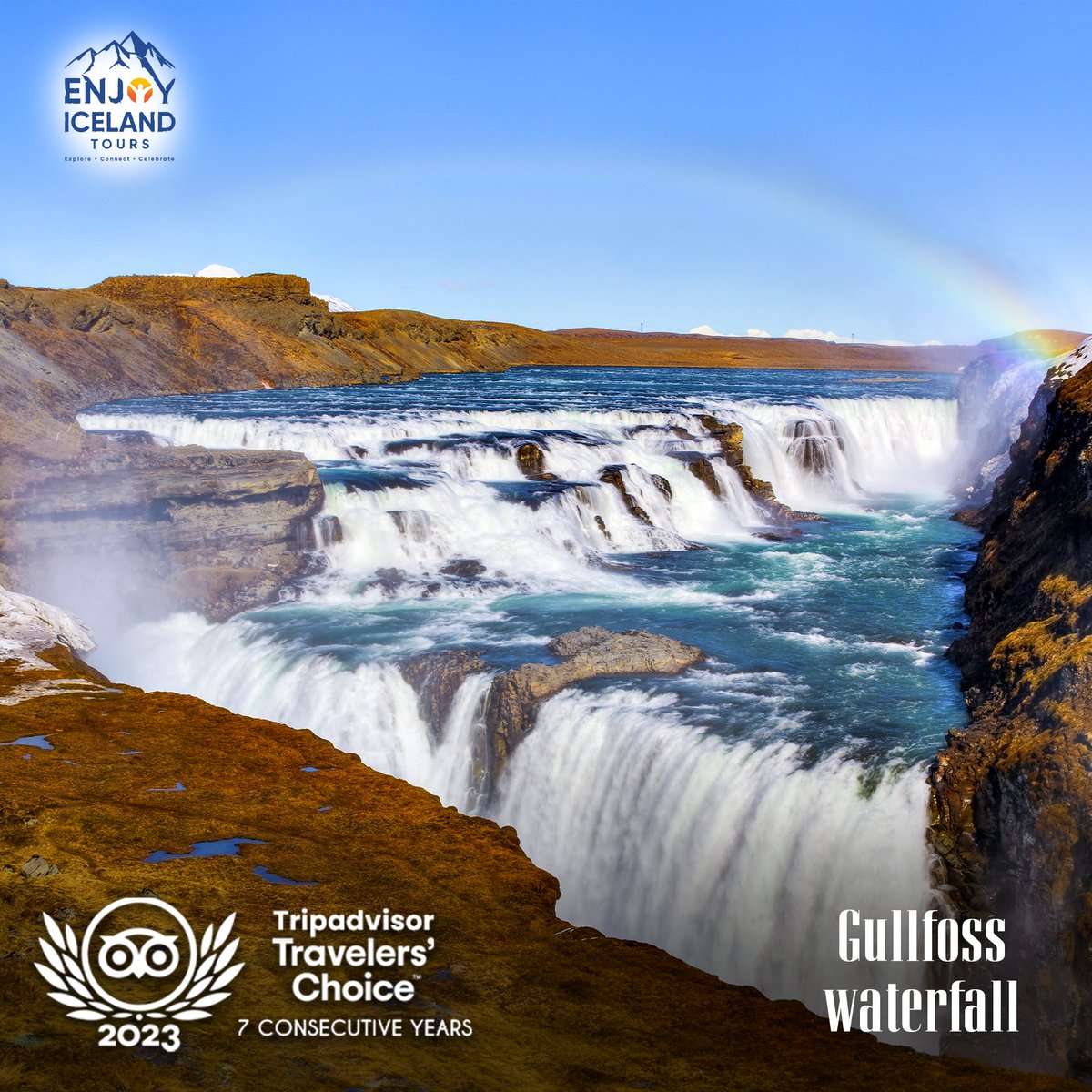 njoyicelandtour's tweet image. Feel the mist of majesty at #Gullfosswaterfall! 🌊
This breathtaking beauty is a sight to behold, with its glacial waters plunging 32 meters into a rugged canyon. 🤩
👉enjoyicelandtours.com/premium-privat…
 #GoldenCircle #IcelandWaterfalls #WaterfallWednesday #NatureLovers #enjoyicelandtour