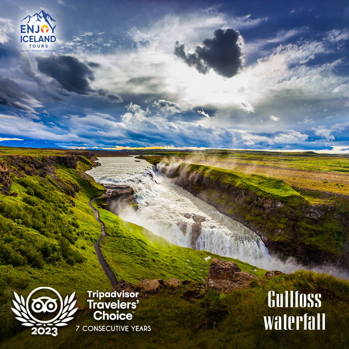 njoyicelandtour's tweet image. Feel the mist of majesty at #Gullfosswaterfall! 🌊
This breathtaking beauty is a sight to behold, with its glacial waters plunging 32 meters into a rugged canyon. 🤩
👉enjoyicelandtours.com/premium-privat…
 #GoldenCircle #IcelandWaterfalls #WaterfallWednesday #NatureLovers #enjoyicelandtour