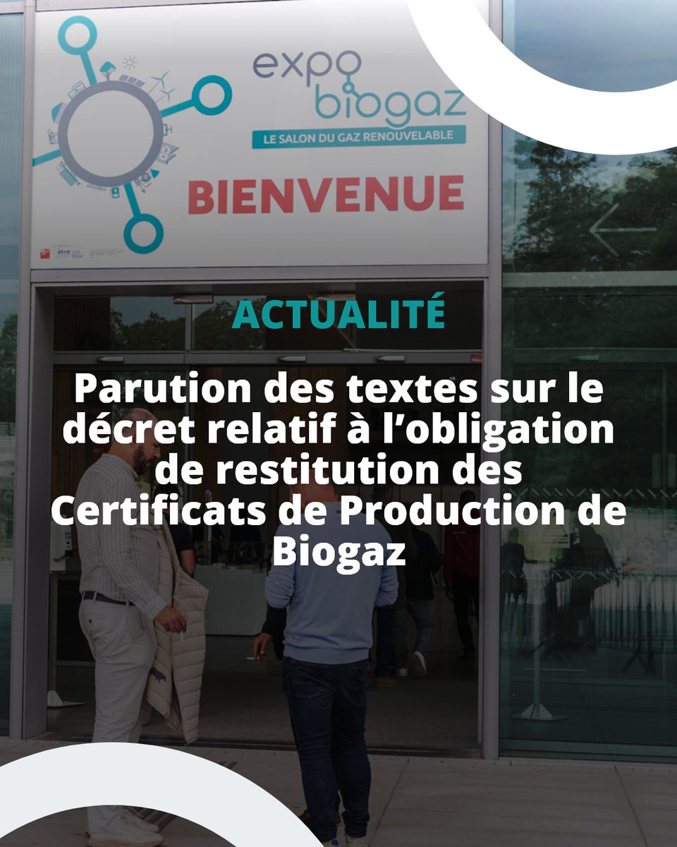 Expobiogaz (@expobiogaz) on Twitter photo 🌱 Certificats de Production de Biogaz (CPB) : nouveaux décrets publiés !
📅 Le 7 juillet 2024, deux textes importants ont été publiés au Journal officiel, renforçant le dispositif des Certificats de Production de Biogaz (CPB). 🌱 Certificats de Production de Biogaz (CPB) : nouveaux décrets publiés !
📅 Le 7 juillet 2024, deux textes importants ont été publiés au Journal officiel, renforçant le dispositif des Certificats de Production de Biogaz (CPB).