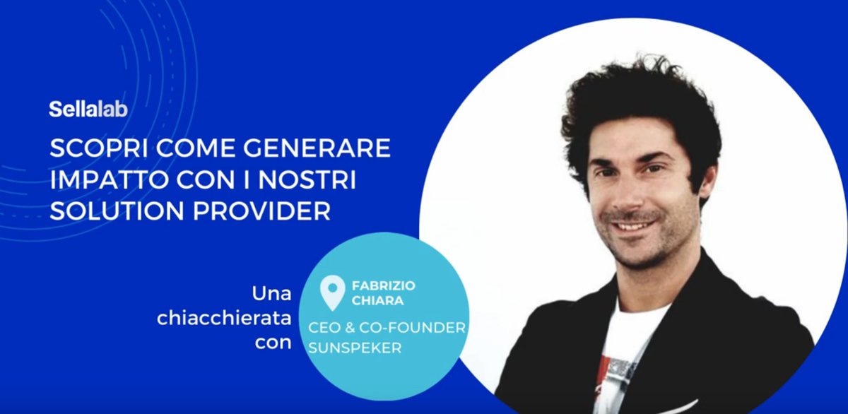 sunspeker's tweet image. Oggi ufficializziamo la partnership con
@sellalab entrando a far parte dei #SolutionProvider che offrono alla piattaforma del gruppo @BancaSella
risposte innovative alle sfide #ESG, incentivando l’innovazione aperta delle #PMI.
youtube.com/watch?v=FvlbC6…
#BeSmartBeSunny
#SeeBeyond