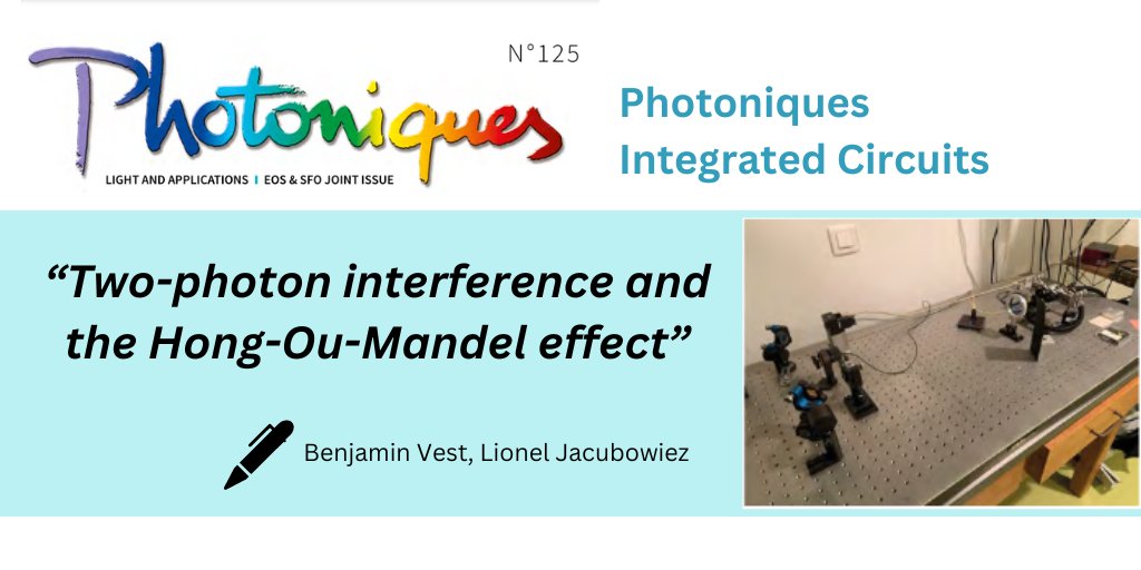 📑“Photoniques Integrated Circuits”
“The Hong-Ou-Mandel (HOM) experiment is a landmark in quantum optics…”
➡️ bit.ly/3VlrlzA
<a href="/UnivParisSaclay/">Université Paris-Saclay</a> <a href="/CNRS/">CNRS 🌍</a> <a href="/InstitutOptique/">Institut d'Optique</a>
 ✍️<a href="/BenjaminVest/">Benjamin Vest</a>