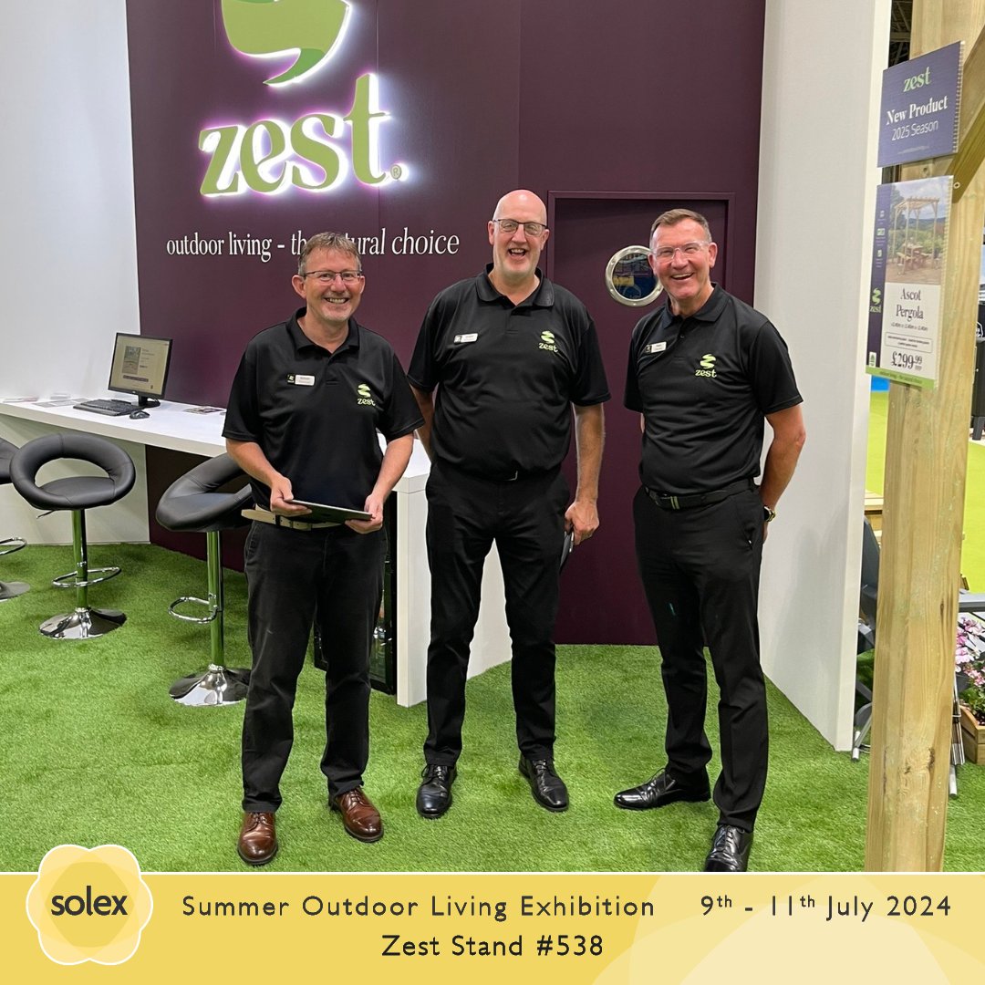 ZestOutdoorLife's tweet photo. It's day 2 of Solex Exhibition and the Zest team are ready for another day of appointments. It's not too late to book a meeting to discuss our new products and award-winning ranges. 

#Solex #Solex2024 #LOFA #LOFALeisure #TradeExhibition  @SolexExhibition https://t.co/dvDNlsUXvt