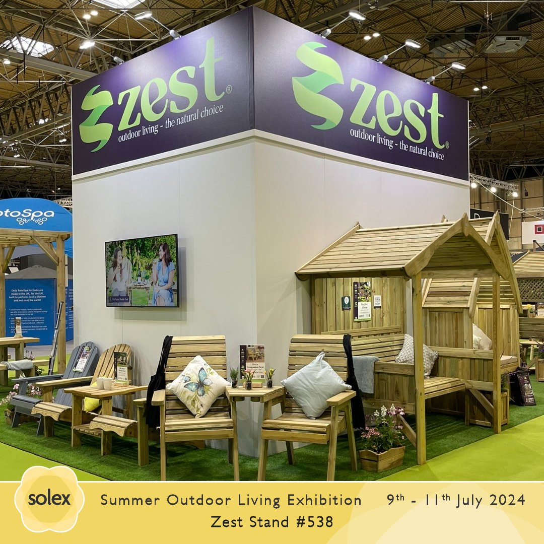 ZestOutdoorLife's tweet photo. It's day 2 of Solex Exhibition and the Zest team are ready for another day of appointments. It's not too late to book a meeting to discuss our new products and award-winning ranges. 

#Solex #Solex2024 #LOFA #LOFALeisure #TradeExhibition  @SolexExhibition https://t.co/dvDNlsUXvt