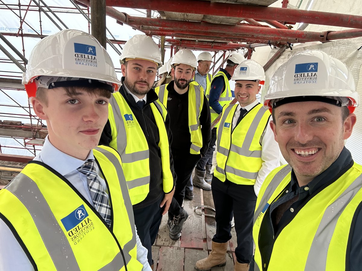 Allied_Scotland's tweet photo. Colleagues from Allied Surveyors Scotland had an interesting visit to The Old School House by Kelvin Properties. Our surveyors and trainees from residential, building, and quantity surveying teams were thrilled to explore this incredible transformation of a historic building. https://t.co/3gQ6KXZ8wz