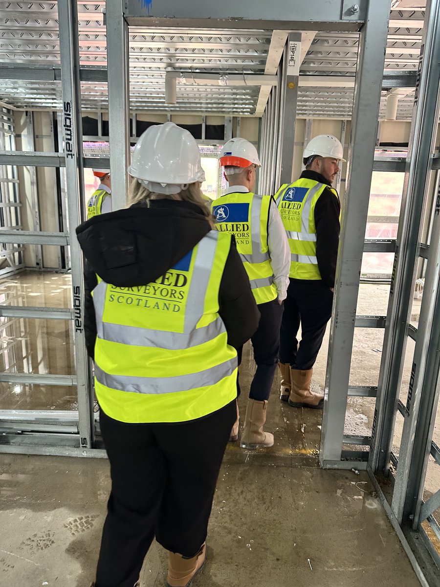 Allied_Scotland's tweet photo. Colleagues from Allied Surveyors Scotland had an interesting visit to The Old School House by Kelvin Properties. Our surveyors and trainees from residential, building, and quantity surveying teams were thrilled to explore this incredible transformation of a historic building. https://t.co/3gQ6KXZ8wz