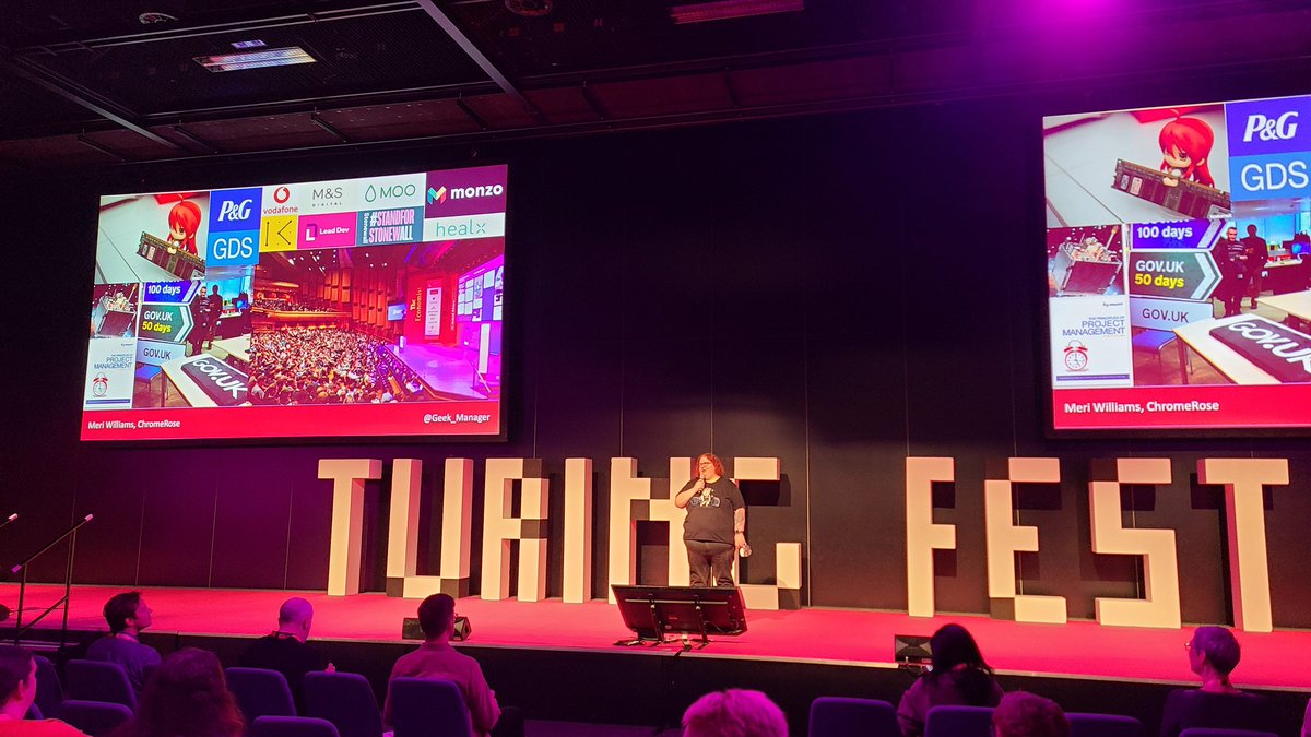 _MarkoB's tweet photo. Of course day 2 at @turingfest not disappointing with @Geek_Manager kicking us off talking about navigating modern careers and also sharing her journey in tech.
#TuringFest https://t.co/5aMIZpB0wW