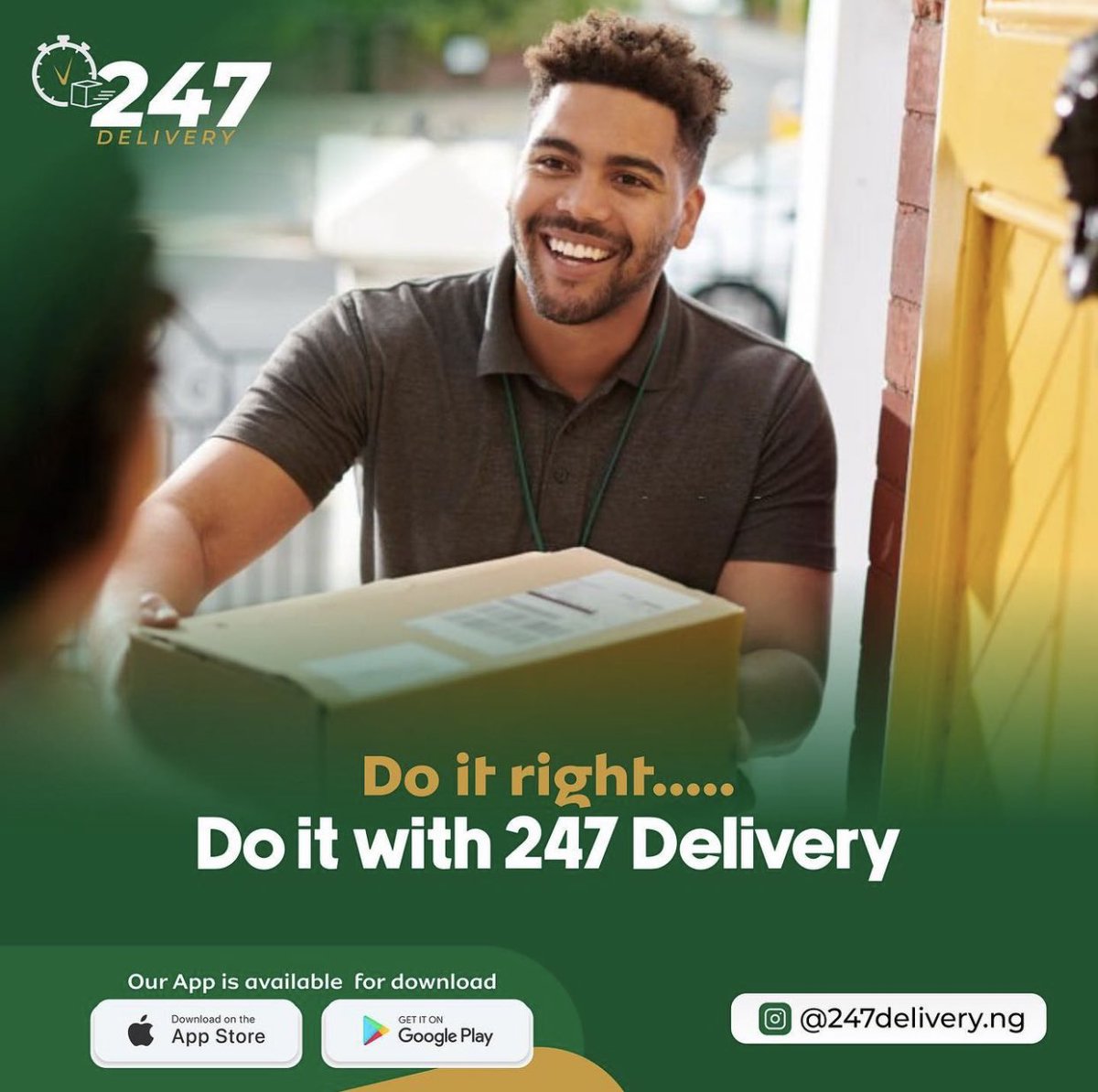 247deliveryng's tweet photo. Why settle for less?
With 247 Delivery, you can have it all!
Don't let time constraints hold you back. With 247 Delivery, get things done on your schedule.
Trust us to get the job done right.
Experience the difference with 247 Delivery.
#247delivery https://t.co/ZoUUfH1egk