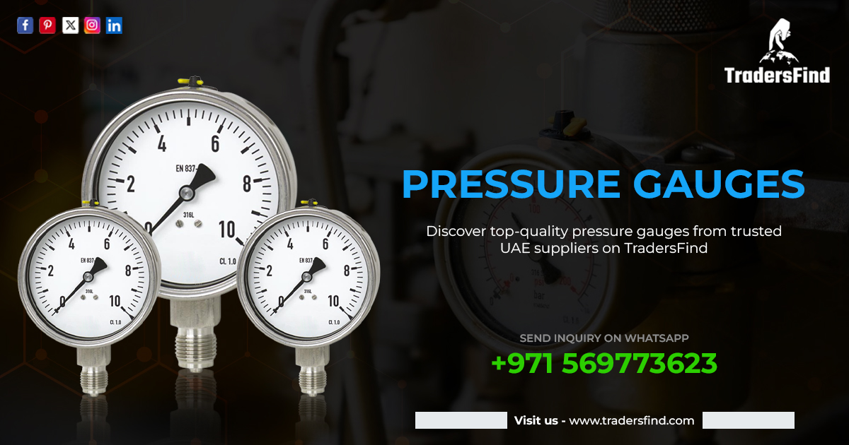 TradersFind's tweet photo. Discover top-quality pressure gauges from trusted UAE suppliers on TradersFind. Find the perfect gauge for your industrial needs today! 

https://t.co/vOCyT9IyNo 
WhatsApp us for your query +971 569773623 

#pressuregauges #industrialsupplies #uaebusiness #tradersfind #industry https://t.co/y0Av7Xl9zF