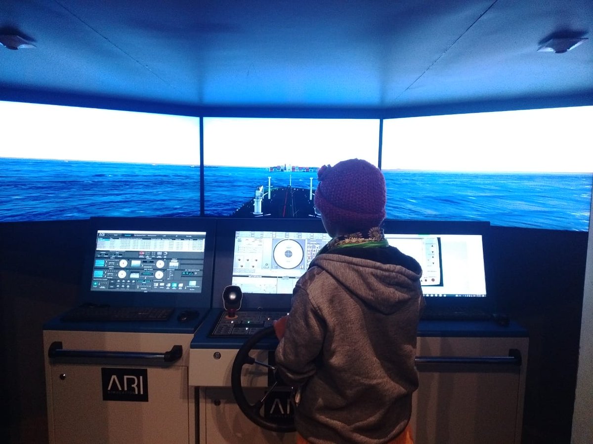 Krishnasak60404's tweet photo. Just experienced the #MarineNavigator simulator @RSC Bhuj for the first time, and it was absolutely thrilling! The realistic navigation and immersive virtual seas were incredible. Ready to conquer the real waves! #FirstTimeExperience #VirtualSailing #AdventureAwaits https://t.co/ZABjOYeb9x