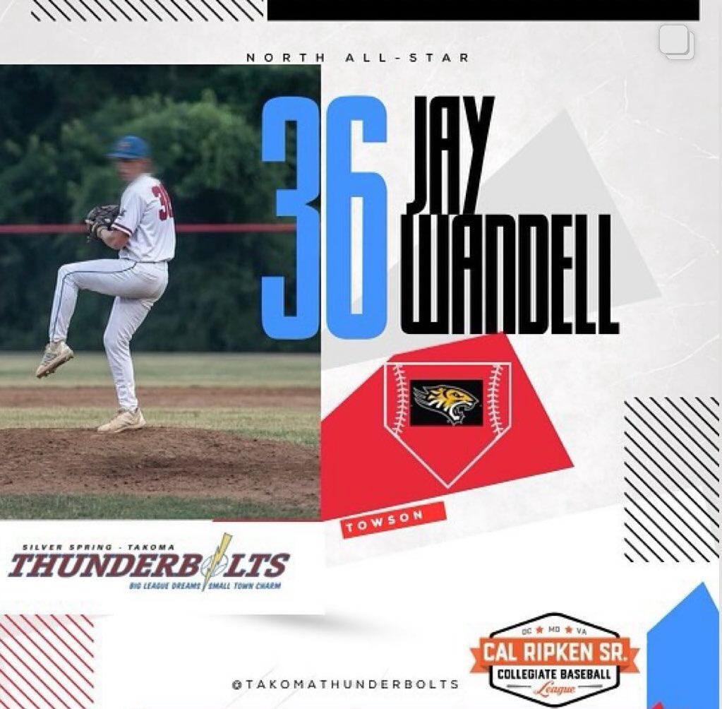 Ripken league Allstar in his first summer! Congrats <a href="/JayWandell/">Jay Wandell</a> <a href="/Towson_BASE/">Towson Baseball</a>