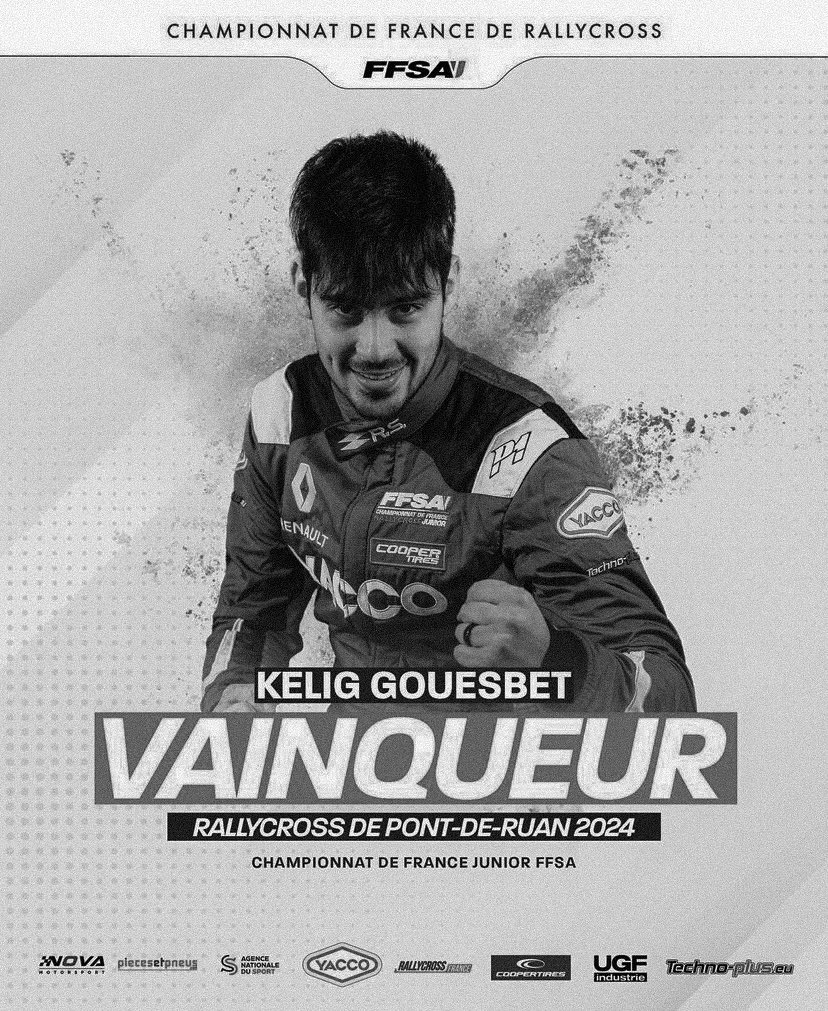 esthofouillard's tweet photo. Première victoire en championnat de France de Rallycross pour 𝗞𝗲𝗹𝗶𝗴 𝗚𝗼𝘂𝗲𝘀𝗯𝗲𝘁 ! 🏆
Notre gardien enchaîne un troisième podium en 4 courses cette saison, et s’offre la première victoire de son histoire à Pont de Ruan 👏🏼
#EnsembleEnVert #ESTF https://t.co/Q2CrX3Yp6f