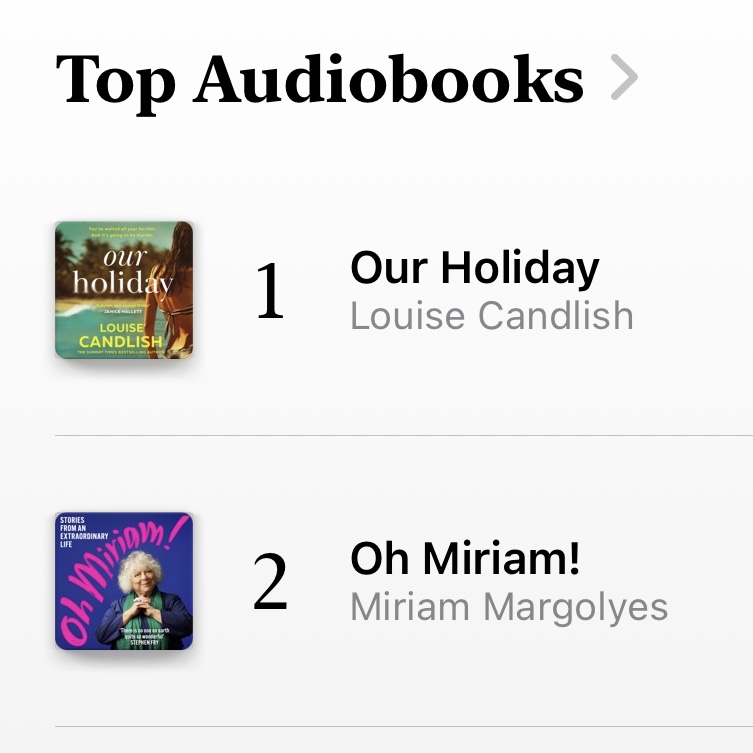 Well, how lovely to see #OurHoliday topping the <a href="/AppleBooks/">Apple Books</a> Audio chart today - it is currently Audiobook of the Week for £4.99 so a perfect time to snap it up!

books.apple.com/gb/charts/audi…