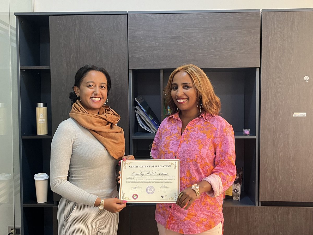 We had the pleasure of meeting <a href="/EngudayAshine/">Enguday Meskele Ashine</a>, the Director for the Department of Refugees, IDPs &amp; Migrants’ Rights <a href="/EthioHRC/">Ethiopian Human Rights Commission (EHRC) - ኢሰመኮ</a> Her dedication to the humanitarian academia &amp; support for our clinic are truly inspiring.
We look forward to continued collaboration with the <a href="/EthioHRC/">Ethiopian Human Rights Commission (EHRC) - ኢሰመኮ</a>