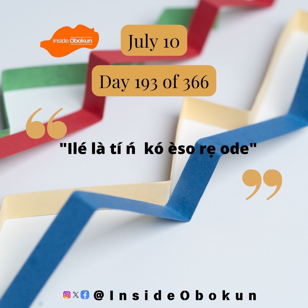 insideObokun's tweet image. #Yoruba #LanguageLesson | 📚 Expand your vocabulary with our Yoruba Idiom of the Day!            

&quot;Ilé là tí ń  kó èso rẹ ode&quot;

Translation: Charity begins at Home.

Meaning: A man cannot give what he does not have good or bad behavior is a reflection of one’s background.