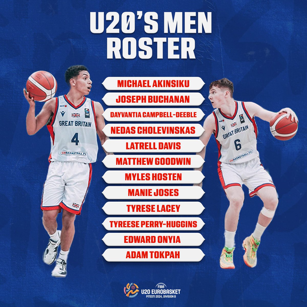 It’s time! 🇬🇧

Head coach, Lance Randall has selected the under 20s men’s team to head off to the European Championships today in Pitesti! 

Keep up to date with the team across all GB social channels! 

#GBbasketball