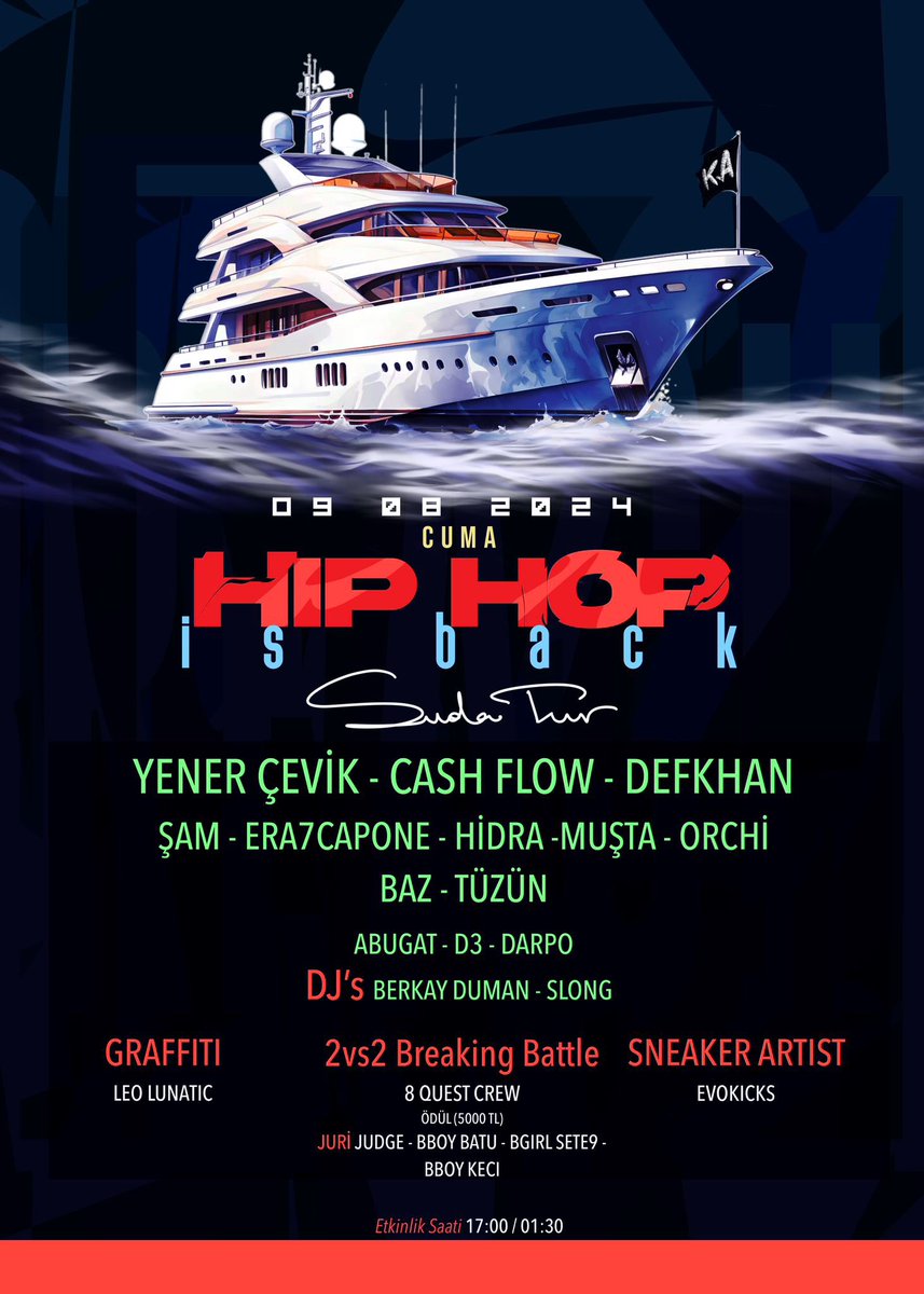AlaturkaMavzer1's tweet photo. Hip-hop İs Back 

09-08-2024
@sokakkafasi @samiloymak @cash35flow @era7capone @59DEFKHAN @anilkasarci @orchinalize @cagrisinci @cagriunsal34 @melmelodig https://t.co/pOv5CSNwl1