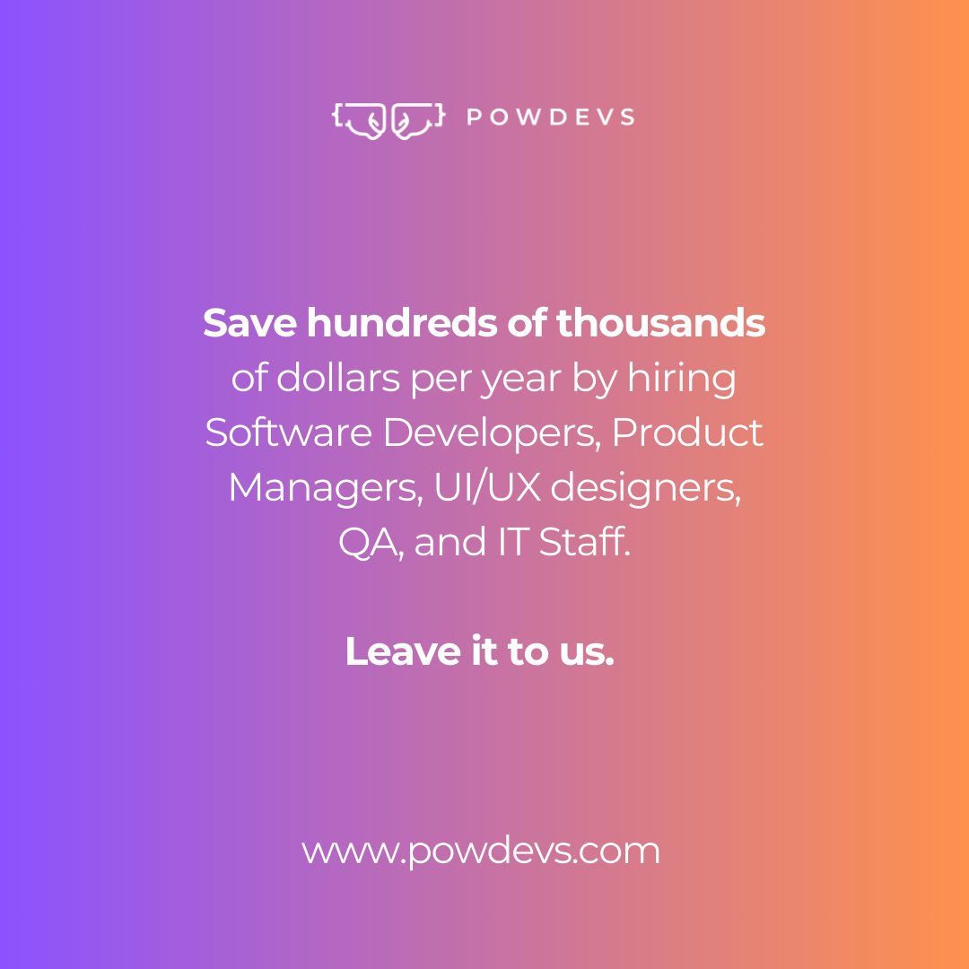 powdevs's tweet image. 💰 Want to Save Hundreds of Thousands Per Year? 💰

Hire top-tier Software Developers, Product Managers, UI/UX Designers, QA Specialists, and IT Staff with us.

Leave It to Us. 👨‍💻👩‍💼🎨🔍🛠️

#NearshoreStaffing #ITStaffing #TechTalent #SoftwareDevelopers #ProductManagement #UIUX