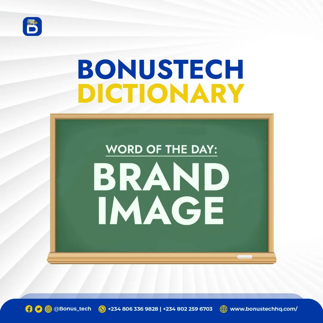 BonusTechnology's tweet image. If you didn&apos;t know, now you do! Your brand image is one word that is popularly used and misunderstood. We hope the confusion is now gone. Want to learn more? Subscribe to this page and turn on post notifications!!
#brandimage #brandstrategymatters #dictionary
