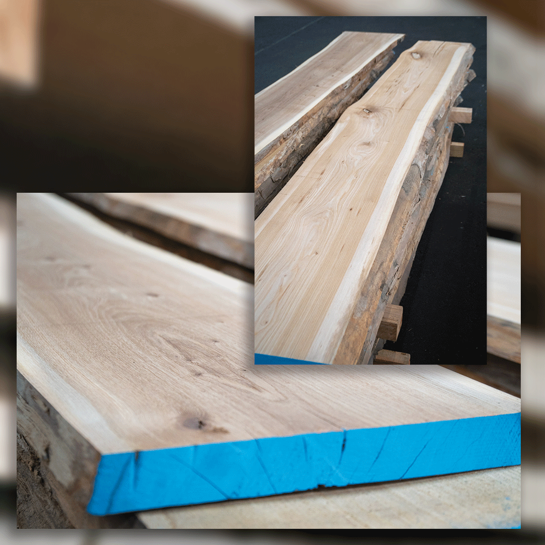 European elm, also known by the botanical name 
Ulmus spp. 

These boards are available now in our shop, with prices varying between £60 - £80 per board (+VAT)