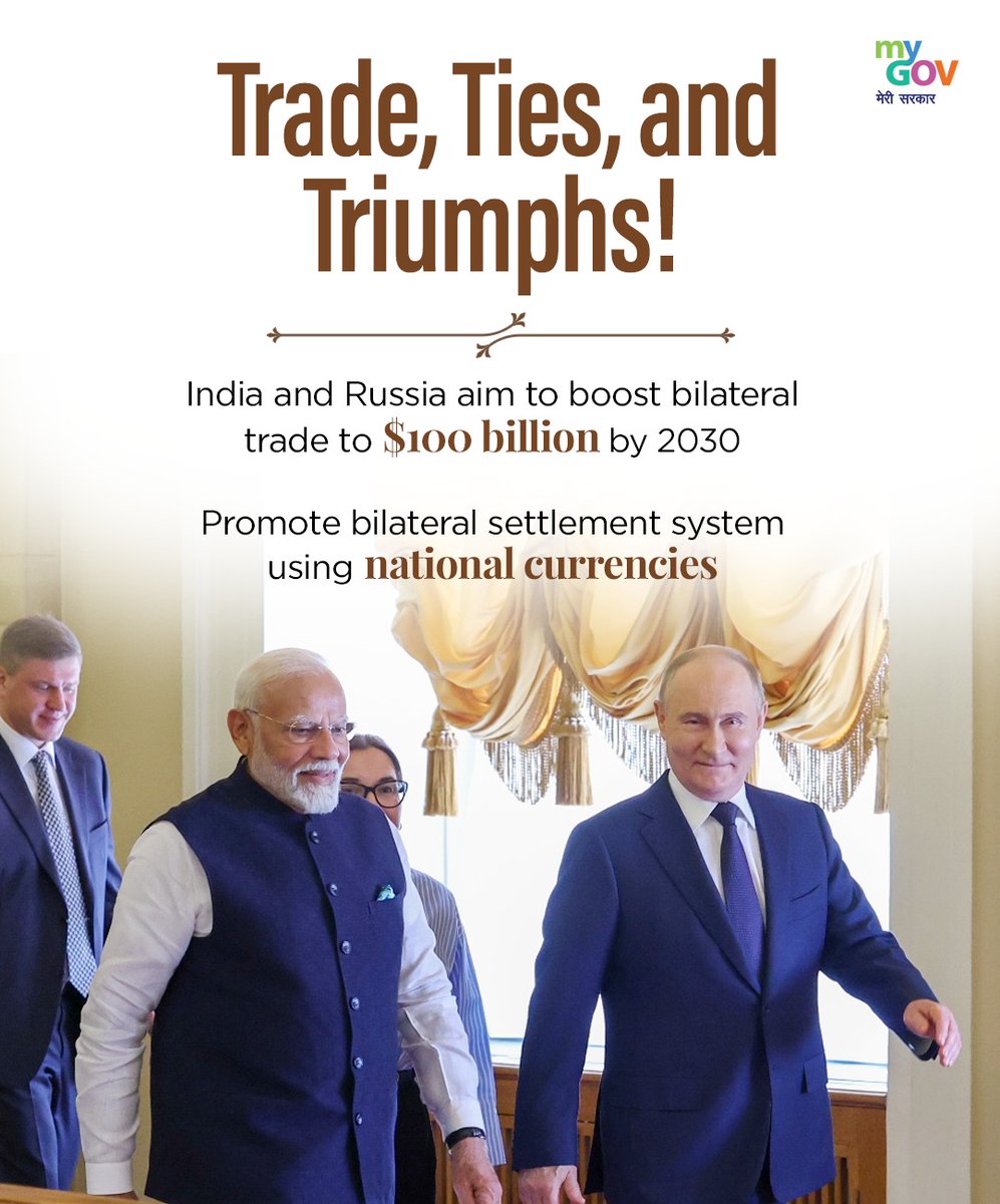 satyakumar_y's tweet photo. - PM Shri @narendramodi ji's visit to #Russia has solidified key advancements in trade and defense collaborations! 🇮🇳🇷🇺

- The mission to boost bilateral trade to $100B by 2030, focusing on national currency settlements, promises robust growth.

- Two new consulates in Kazan and Yekaterinburg will enhance diplomatic and economic ties.

- The Chennai-Vladivostok Corridor and the North-South Transport Corridor will create new trade opportunities.

- 'Make-in-India' sees a boost with India-Russia defense manufacturing, including tech transfer and joint ventures. 

#PMModiInRussia